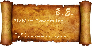 Biehler Ernesztina névjegykártya